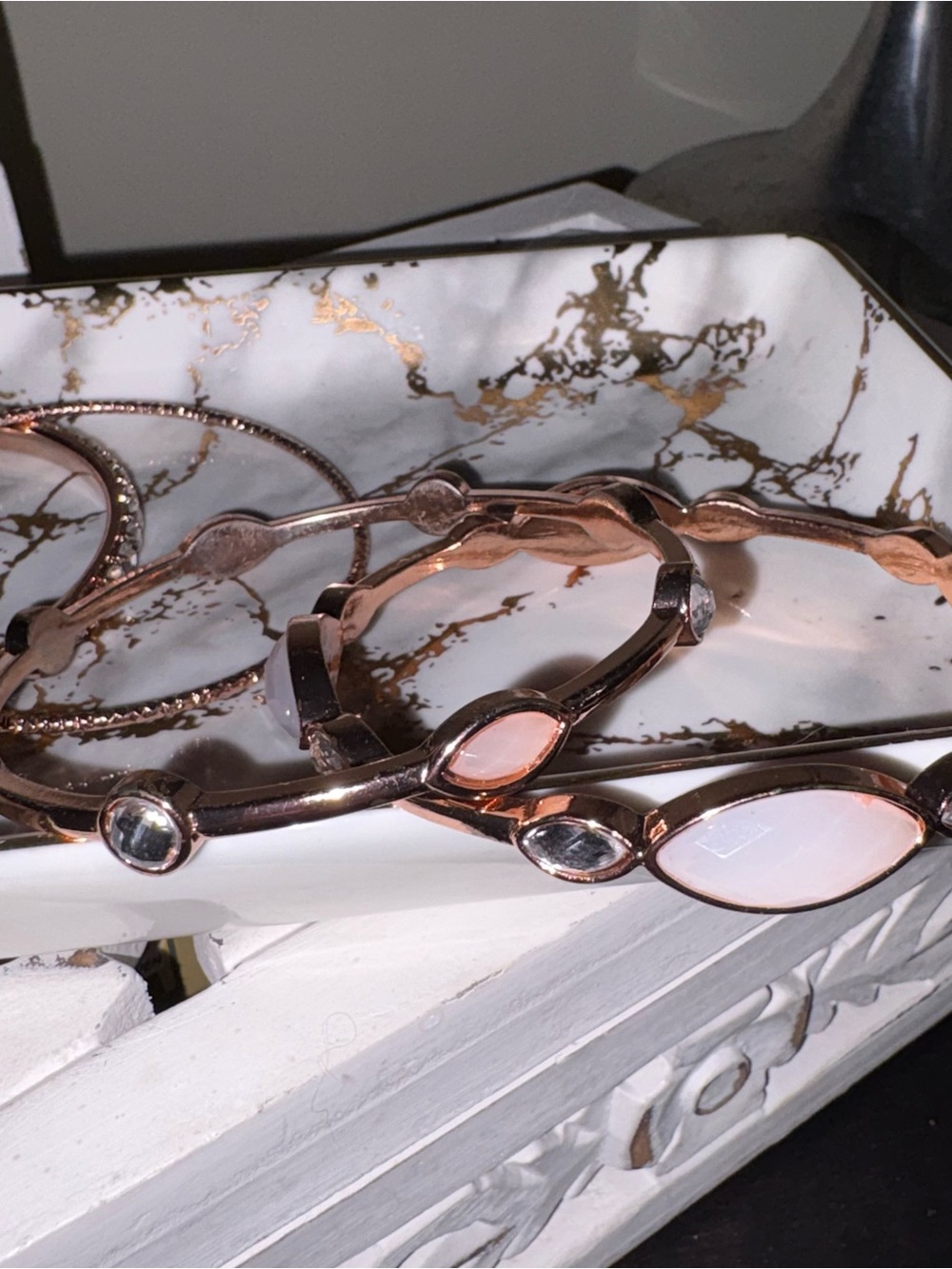 6 Rose Gold Stackable Bangle Bracelets - Picture 8 of 12